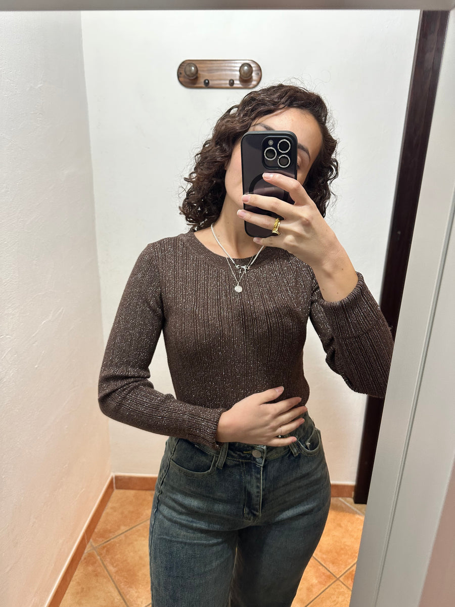 Maglioncino lurex girocollo