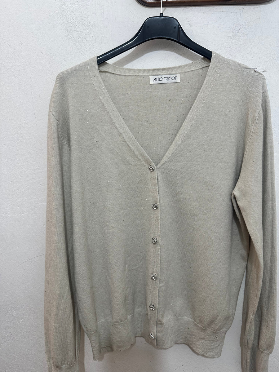 Cardigan lurex bottoncini gioiello