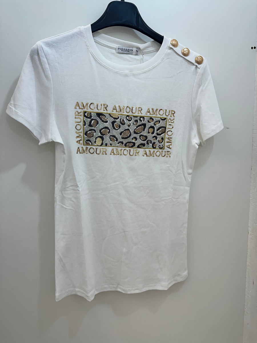 T shirt brillantini amour