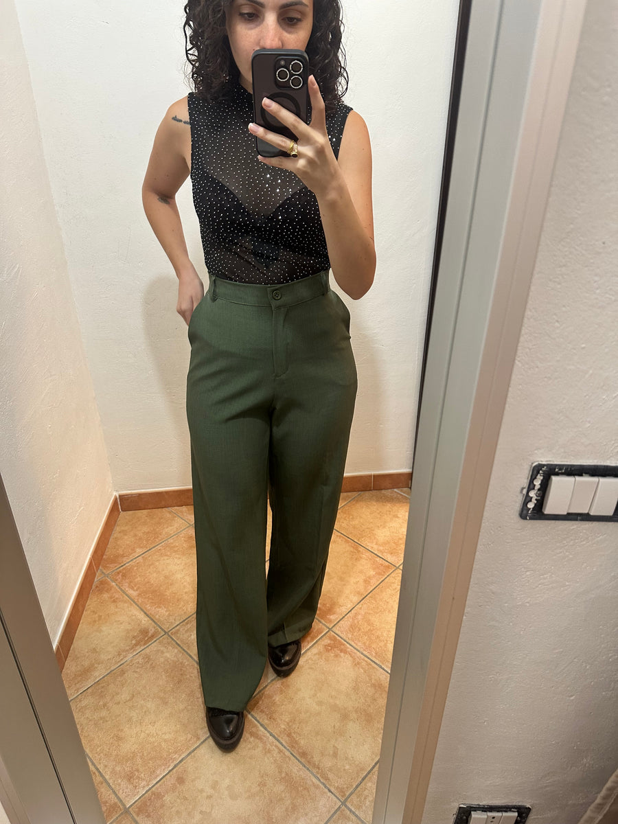 Body strass smanicato