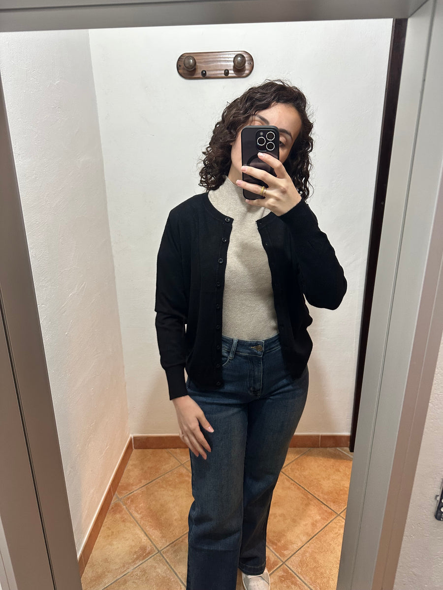 Cardigan classic scollo tondo