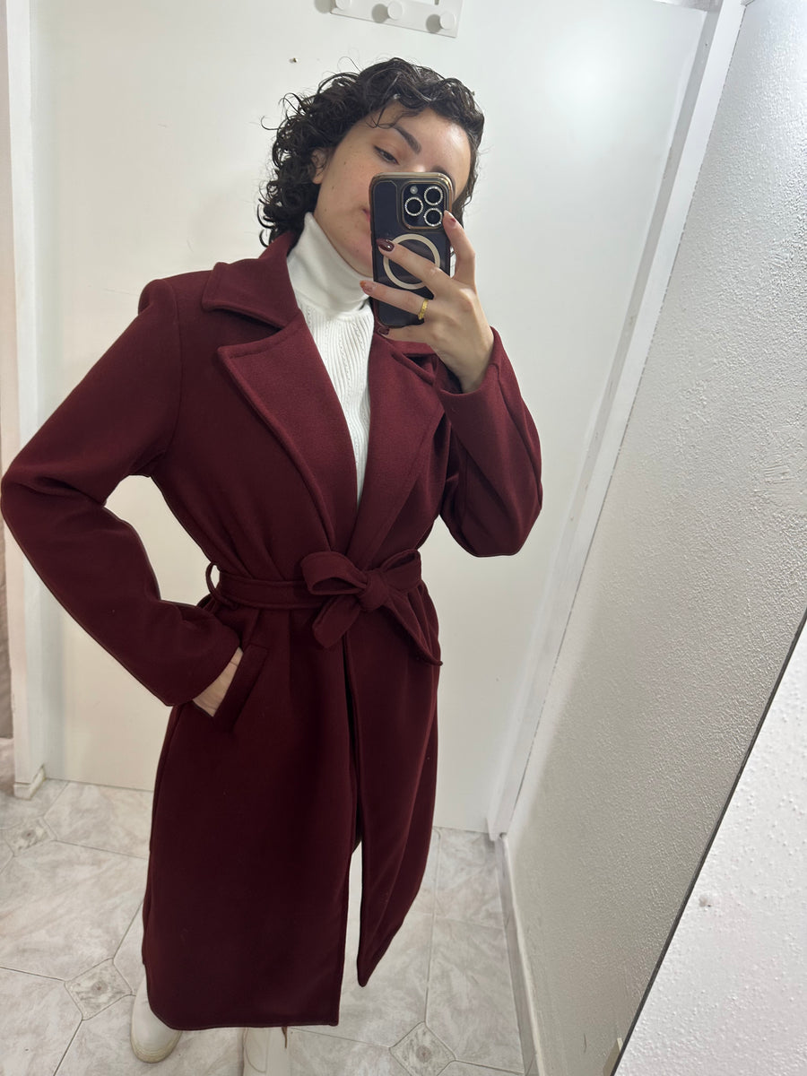 Cappotto lungo bordeaux