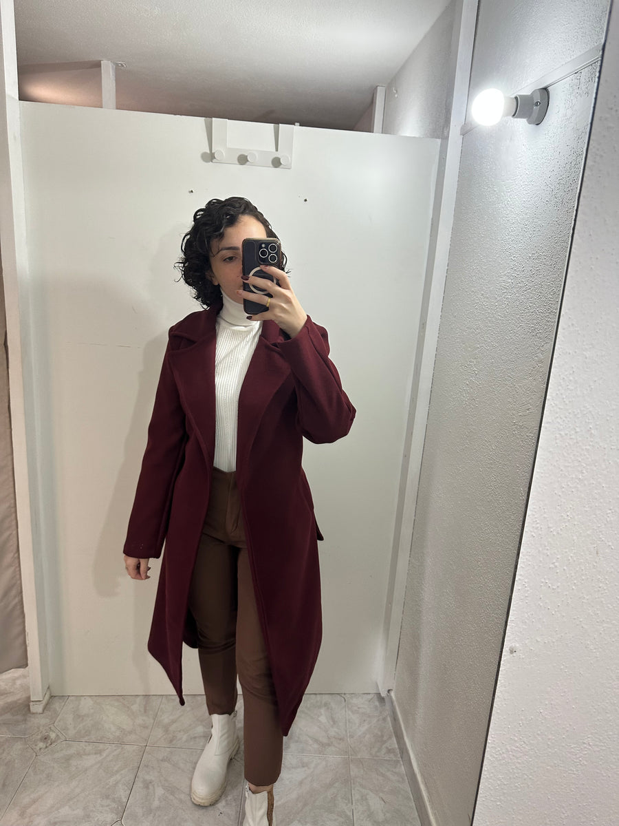 Cappotto lungo bordeaux