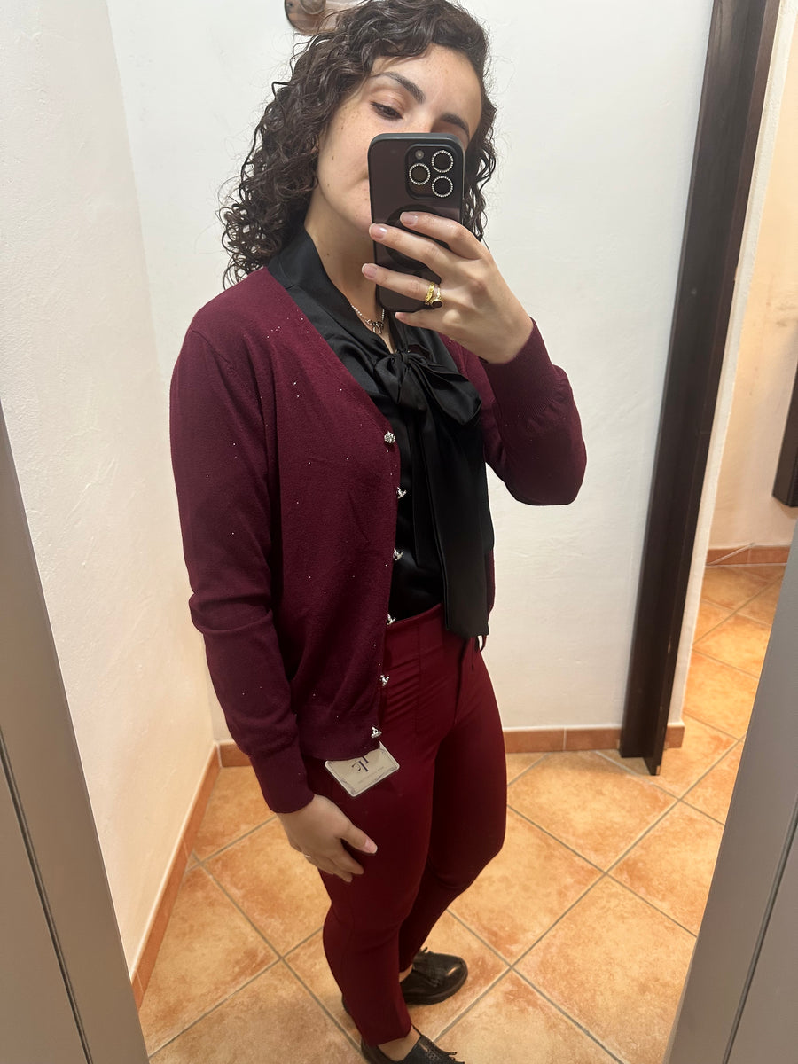 Cardigan lurex bottoncini gioiello