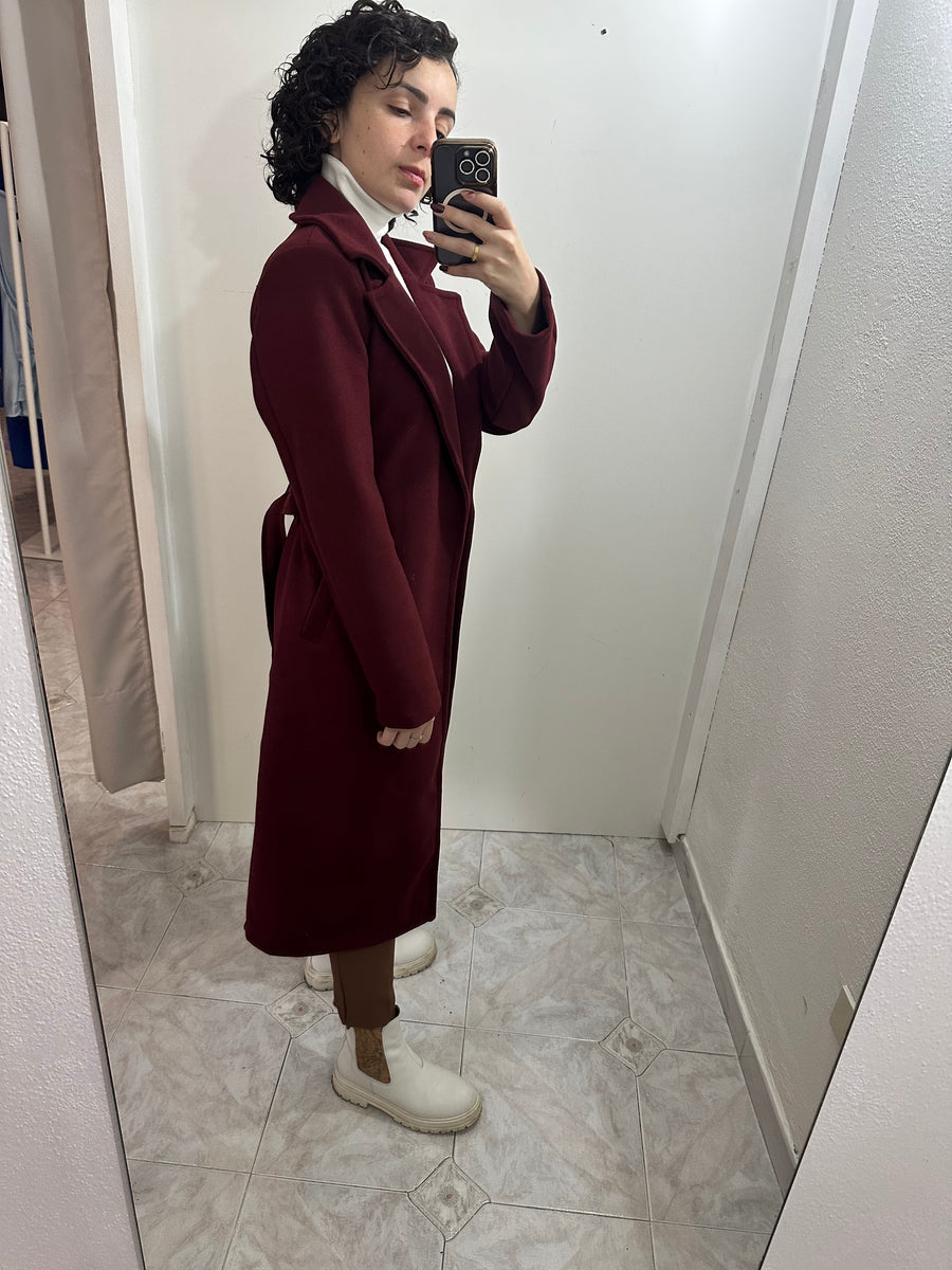 Cappotto lungo bordeaux