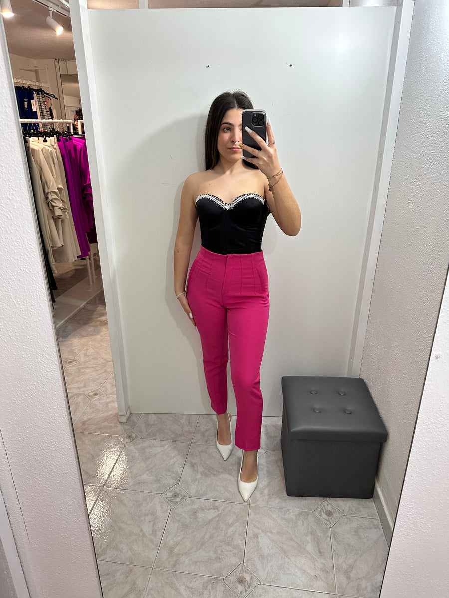 Pantaloni classic fucsia