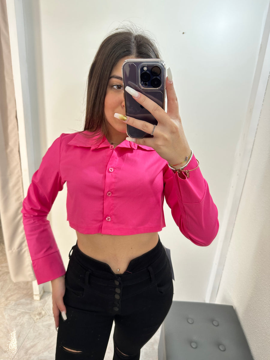 Camicia crop basic